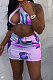 Purple Trendy Sexy Swimwear Printing Skirts Sets DLY8017-2