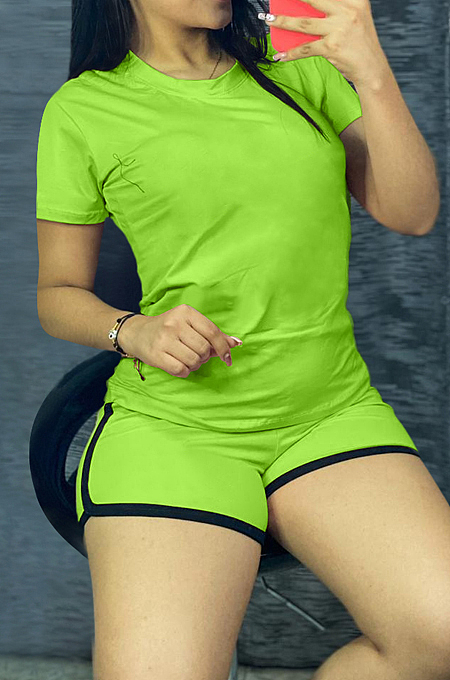 Round Neck Short Shorts Casual Sports Two Piece YM202