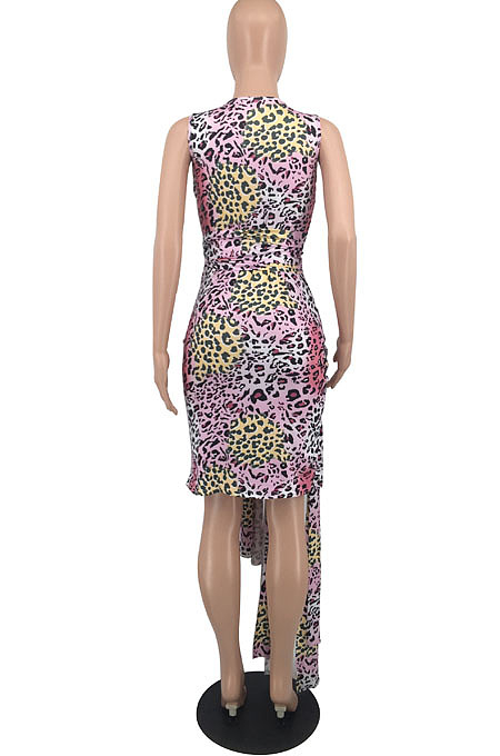 Colorful Print Sleeveless Bandage Slim Fitting Tank Dress OH8071