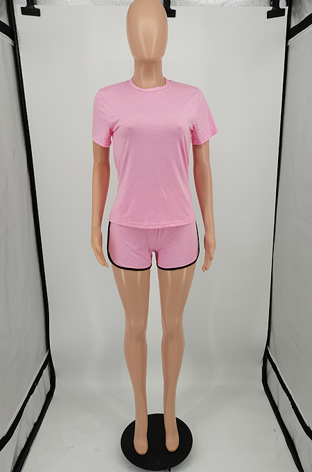 Round Neck Short Shorts Casual Sports Two Piece YM202