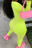 White Low-Cut Tied Hollow Out Long Sleeve Slim Fitting Bodycon Jumpsuits BBN185-1