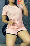 Round Neck Short Shorts Casual Sports Two Piece YM202