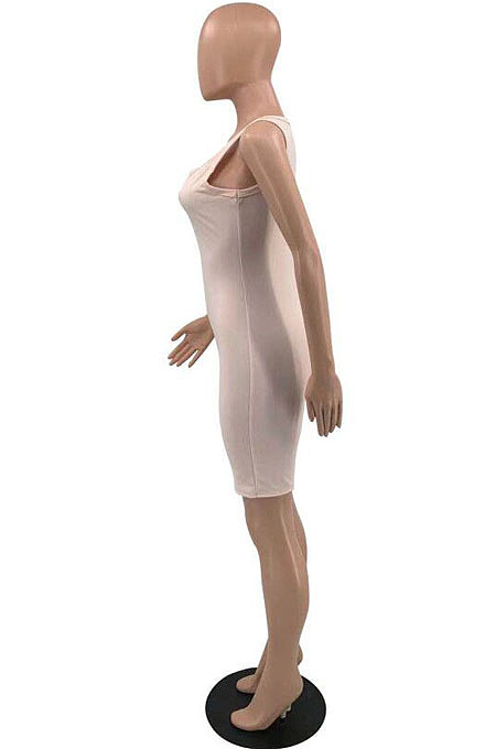 Red Solid Color Summer Notched Neck Sleeveless Tight Tank Jumpsuits OH8076-1