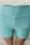 Sky Blue Yoga Tight Back Bowknot Hip Raising Shorts XHP0268-2