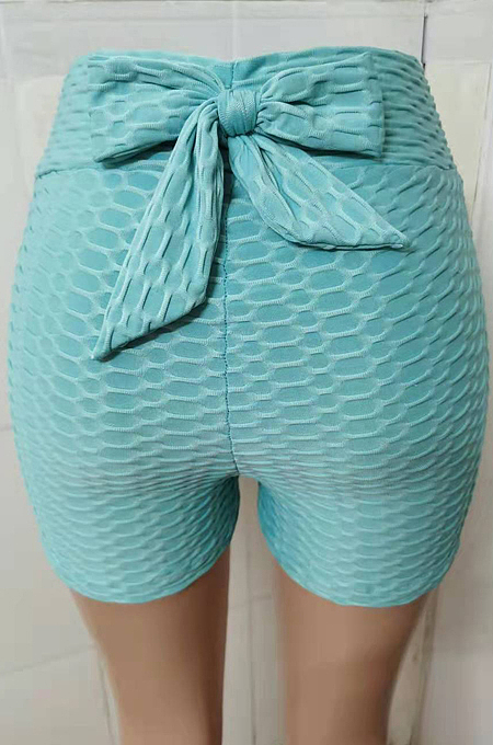 Grey Yoga Tight Back Bowknot Hip Raising Shorts XHP0268-6