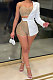 White Sexy Bodycon Strapless Hot Drilling Three Pieces Shorts Sets K2105-2
