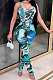 Blue Print Fshion U Neck Hip Raising Tank Bodycon Jumpsuits SQ90075-3
