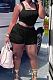 Black New Square Neck Sleeveless Tank Back Eyelet Bandage Sports Sets S6300-3