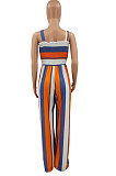 Green Women Smocking Stitch Printing High Waist Wide Leg Jumpsuits HXY88072-4