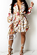 Fashion Print Lapel Neck Long Sleeve Shirt Dress LML259
