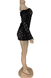 Light Purple Perspective Mesh Sexy Strapless Long Sleeve Bodycon Mini Dress DN8625-3