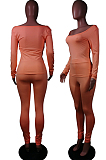 Blue Nigh Club Low Cut Long Sleeve Tight Top Long Pants Two-Piece WY6697-5