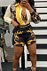 As Shown New Digital Print Lapel Neck Single-Breasted Long Sleeve Shirt Shorts Two-Piece QY5059-3