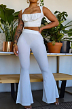 Pink Sexy Ridder Sleeveless Low-Cut Crop Tank High Waist Flare Pants Two-Piece MD436-3