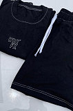 Fashion Casual Loose Letters Pattern Printing Shorts Sets With Pocket AYM5027