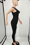 Yellow Blue Personality Oblique Shoulder Hollow Out Spliced Bodycon Jumpsuits XMY070-1
