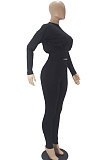 Wine Red Women Autumn Winter Casual Sport Solid Color Collect Waist Pants Sets SDD9361-3