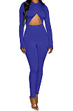 Black Long Sleeve Sexy Tight Club High Waist Solid WaistBodycon Jumpsuits FMM2062-1