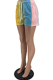 Green Digital Printing Rainbow Stripe Loose Casual Shorts HG133-2