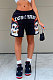 Black Skulls Women Positioning Printing Pocket Shorts YLY192-6