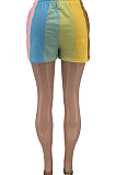 Orange Digital Printing Rainbow Stripe Loose Casual Shorts HG133-5