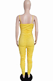 White Night Club Condole Belt Low Cut Solid Colur Bodycon Jumpsuits HMR6015-1