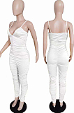 Yellow Night Club Condole Belt Low Cut Solid Colur Bodycon Jumpsuits HMR6015-3