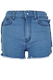 Light Blue Women High Elastic Sexy Low Waist Chain Jeans Shorts YYZ941