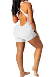 Orange Super Elastic Yoga Cloth Sexy Backless Off Shoulder Romper Shorts AYQ0505-1