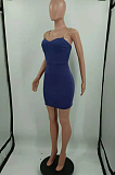 Black Sexy Chian Condole Belt Strapless Solid Colur Hip Dress HH88980-2