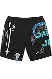 Black Skulls Women Positioning Printing Pocket Shorts YLY192-6