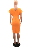 Light Blue New Night Club Short Sleeve V Neck Beaded Zip Back Bodycon Dress HH8825-7