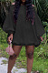 Black Cute Solid Colur Lantern Sleeve A Word Shoulder Loose Mini Dress YT3286-4