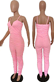 Black Night Club Condole Belt Low Cut Solid Colur Bodycon Jumpsuits HMR6015-2