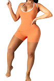 Light Green Super Elastic Yoga Cloth Sexy Backless Off Shoulder Romper Shorts AYQ0505-3