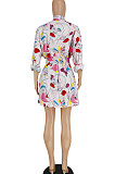 Pink Trendy Casual Button Long Sleeve T Shirt/Shirt Dress YBS86719-1