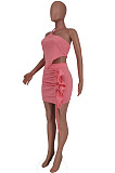 Green Nigh Club Halter Neck Backless Irregularity Top Ruffle Bandage Short Skirts Two-Piece ZDD31158-1