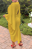 Red  Hollow Out  V Collar Batwing Sleeve Zipper Drawsting Dress JC7067-3