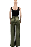 Black Satin Face Stripe Loose Straight Leg Pants JC7065-2
