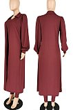 Black Autumn And Winter Long Sleeve Coat Strapless Solid Colur Bodycon Jumpsuits Two Piece E8508-2