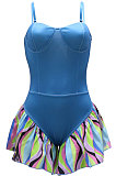 Blue Fashion Shorts Tight Condole Belt Romper Shorts YF9170