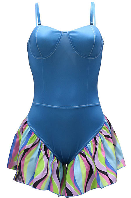 Blue Fashion Shorts Tight Condole Belt Romper Shorts YF9170