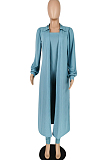 Black Autumn And Winter Long Sleeve Coat Strapless Solid Colur Bodycon Jumpsuits Two Piece E8508-2