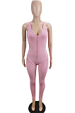 Pink Sexy Casual Pit Bar Bodycon Jumpsuits MLL174-3