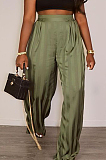 Black Satin Face Stripe Loose Straight Leg Pants JC7065-2