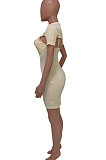 Black Women Sexy Solid Color Condole Belt Dress Smock Two-Pieces Q776-3