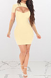 Black Women Sexy Solid Color Condole Belt Dress Smock Two-Pieces Q776-3
