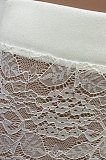 Gray White Women Sexy Lace Long Sleeve V Neck Long Pants Sets Q771-4