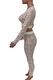 Black Women Sexy Lace Long Sleeve V Neck Long Pants Sets Q771-3