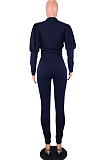 Pink Casual Round Collar Puff Sleeve T-Shirt With Pocket Tied Pencil Pants Sports Sets SMD82078-2